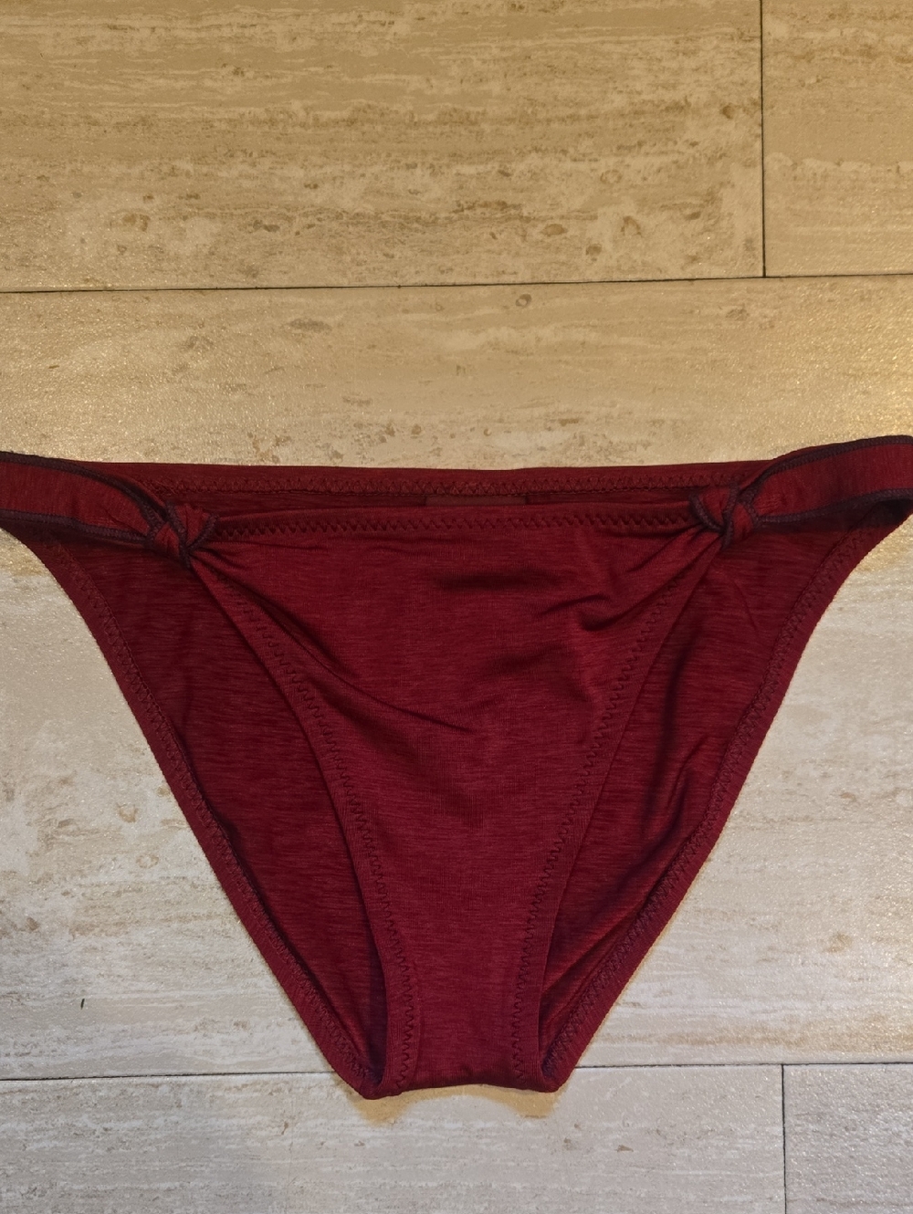 BECCA Stylish Cranberry Faux Tie Bikini Bottoms
